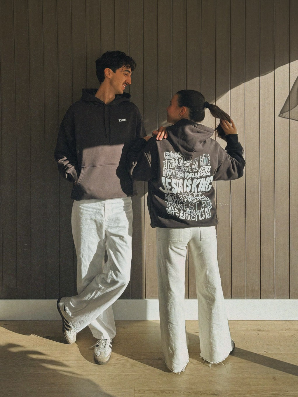 Christian Clothing 'Jesus is King' hoodie, charcoal gray