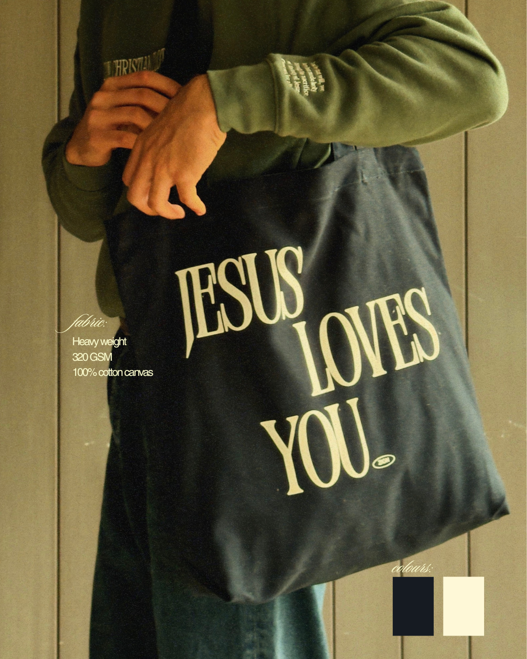 ‘Jesus loves you’ tote bag