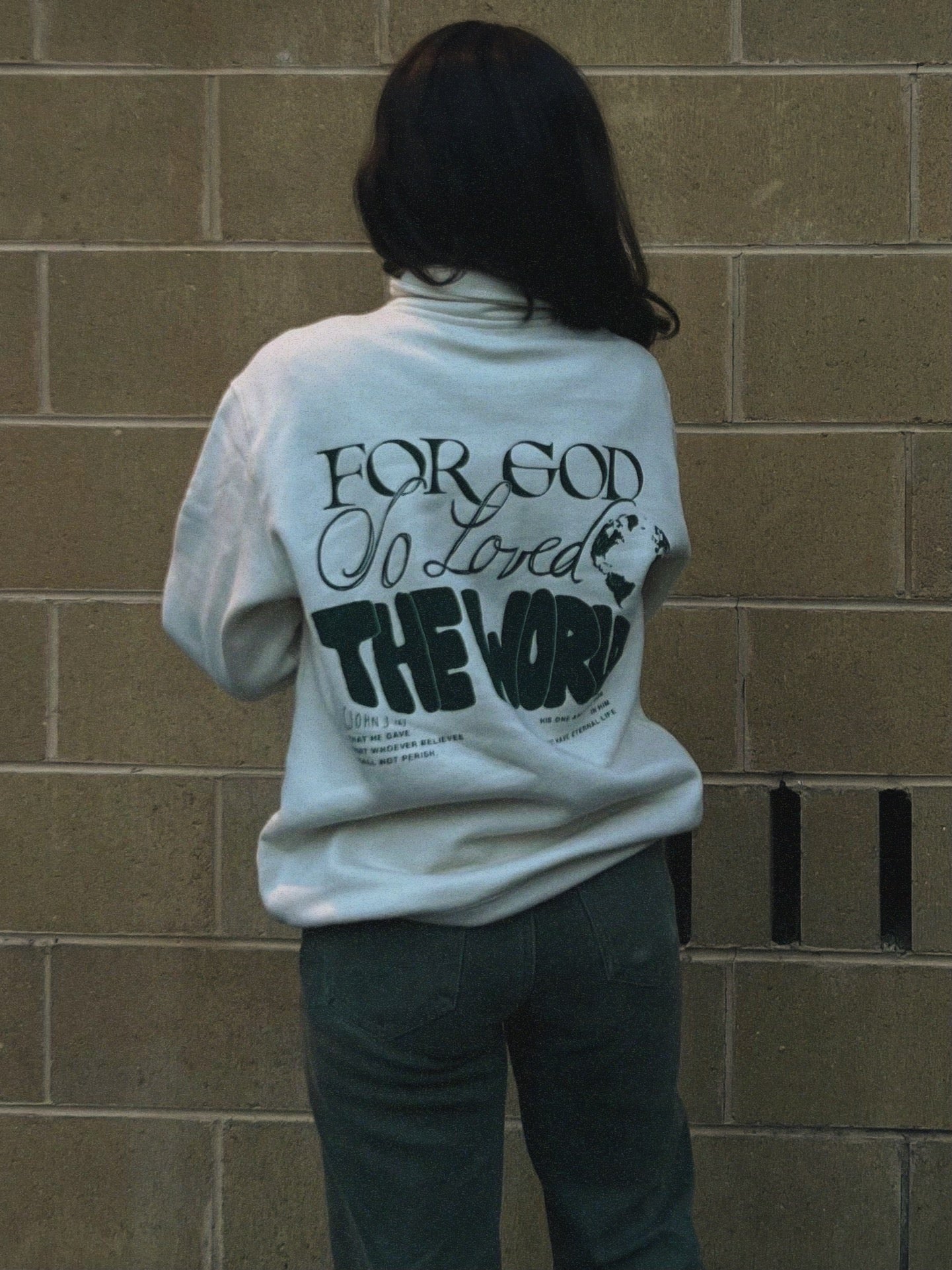 ‘John 3:16’ - half zip crew